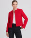 Pauline Cropped Wool Blend Boucle Jacket, Poppy Red | Really Wild Clothing | Studio Model Front Open