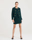 Juliet Wool Boucle Jacket, Deep Forest Green | Really Wild Clothing | Studio Model Front Open