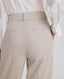 Annabelle Straight Leg Trousers, Taupe Herringbone | Really Wild Clothing | Studio Model Detail