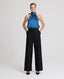 Jessica High Waisted Tapered Trousers, Black Jacquard | Really Wild Clothing | Studio Model Front