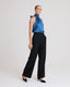 Jessica High Waisted Tapered Trousers, Black Jacquard | Really Wild Clothing | Studio Model Front 2