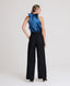 Jessica High Waisted Tapered Trousers, Black Jacquard | Really Wild Clothing | Studio Model Back