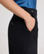 Jessica High Waisted Tapered Trousers, Black Jacquard | Really Wild Clothing | Studio Model Pocket Detail