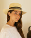 Pachacuti Camille Flat Top Hat, Natural | Really Wild Clothing | Model