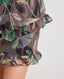 Nina Sheer Ruffle Skirt, Green Leaves | really Wild Clothing | Detail