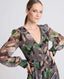 Nina V-Neck Maxi Dress, Green Leaves | Really Wild Clothing | Model Image 1