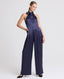 Carla Satin Jumpsuit, Midnight Navy | Really Wild Clothing | Model Image 4