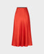 Beatrice Liberty Silk Satin Slip Midi Skirt, Red | Really Wild Clothing | Flat lay