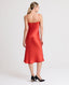 Beatrice Liberty Silk Satin Bias Cut Slip Dress, Red | Really Wild Clothing | Model Image 3