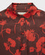 Poppy Liberty Print Silk Shirt Dress, Red Brown Floral | Really Wild Clothing | Detail