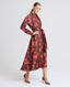 Poppy Liberty Print Silk Shirt Dress, Red Brown Floral | Really Wild Clothing | Studio Model Side