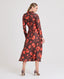 Poppy Liberty Print Silk Shirt Dress, Red Brown Floral | Really Wild Clothing | Studio Model Back