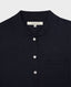 Silk Cotton Cashmere Blend Knitted Shirt, Navy | Really Wild Clothing | Detail