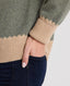 Sophie Fair Isle Yoke Crew Neck Jumper, Moss Camel | Really Wild Clothing | Studio Model Cuff Detail