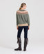 Sophie Fair Isle Yoke Crew Neck Jumper, Moss Camel | Really Wild Clothing | Studio Model Back