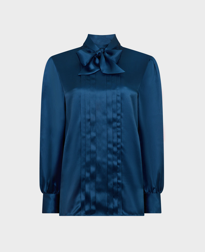 Cara Silk Pleat Front Blouse