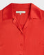 Beatrice Liberty Silk Satin Collar Shirt, Red | Really Wild Clothing | Detail