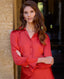 Beatrice Liberty Silk Satin Collar Shirt, Red | Really Wild Clothing | Campaign 1