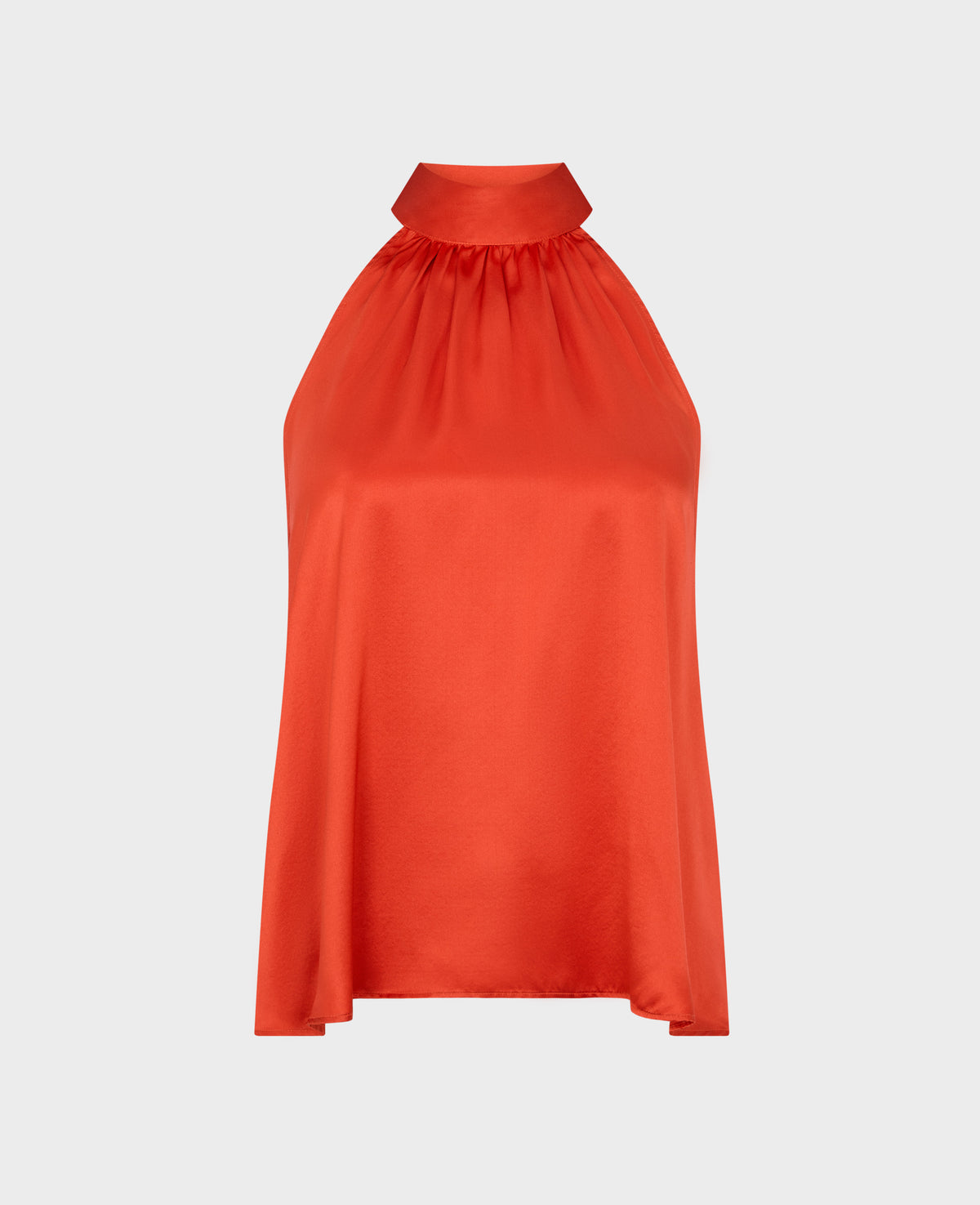 Beatrice Silk Satin Tie Neck Blouse