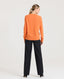 Merino Wool Cashmere Blend V Neck Jumper, Orange | Really Wild Clothing | Studio Model Back