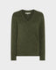 Wool Cashmere Blend Fleck V Neck Jumper, Green | Really Wild Clothing | Flat Lay