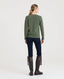 Wool Cashmere Blend Fleck V Neck Jumper, Green | Really Wild Clothing | Studio Model Back Full