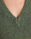 Wool Cashmere Blend Fleck V Neck Jumper, Green | Really Wild Clothing | Studio Model Detail