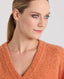 Wool Cashmere Blend Fleck V Neck Jumper, Orange | Really Wild Clothing | Studio Model Close up