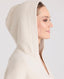 Cashmere Hoodie, Cream | Really Wild Clothing | Studio Model Hood