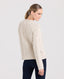 Cashmere Blend Cable Crew Neck Jumper, Cream | Really Wild Clothing | Studio Model Back