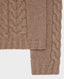 Cashmere Blend Cable Crew Neck Jumper, Brown | Really Wild Clothing | Detail