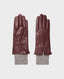 Dents Leather Gloves with Knitted Cuff, Claret | Really Wild Clothing | Flat Lay