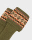 Lady Fair Isle Long Socks, Dark Olive Green | Really Wild Clothing | Detail