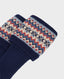 Lady Fair Isle Long Socks, Navy | Really Wild Clothing | Detail