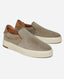 VYN Suede Slip On Trainers, Light Grey | Really Wild Clothing | Main Image