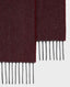 Herringbone Cashmere Scarf, Burgundy | Really Wild Clothing | Detail