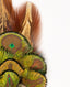 Wee Flourish Feather Pin, Peacock | Really Wild Clothing | Detail