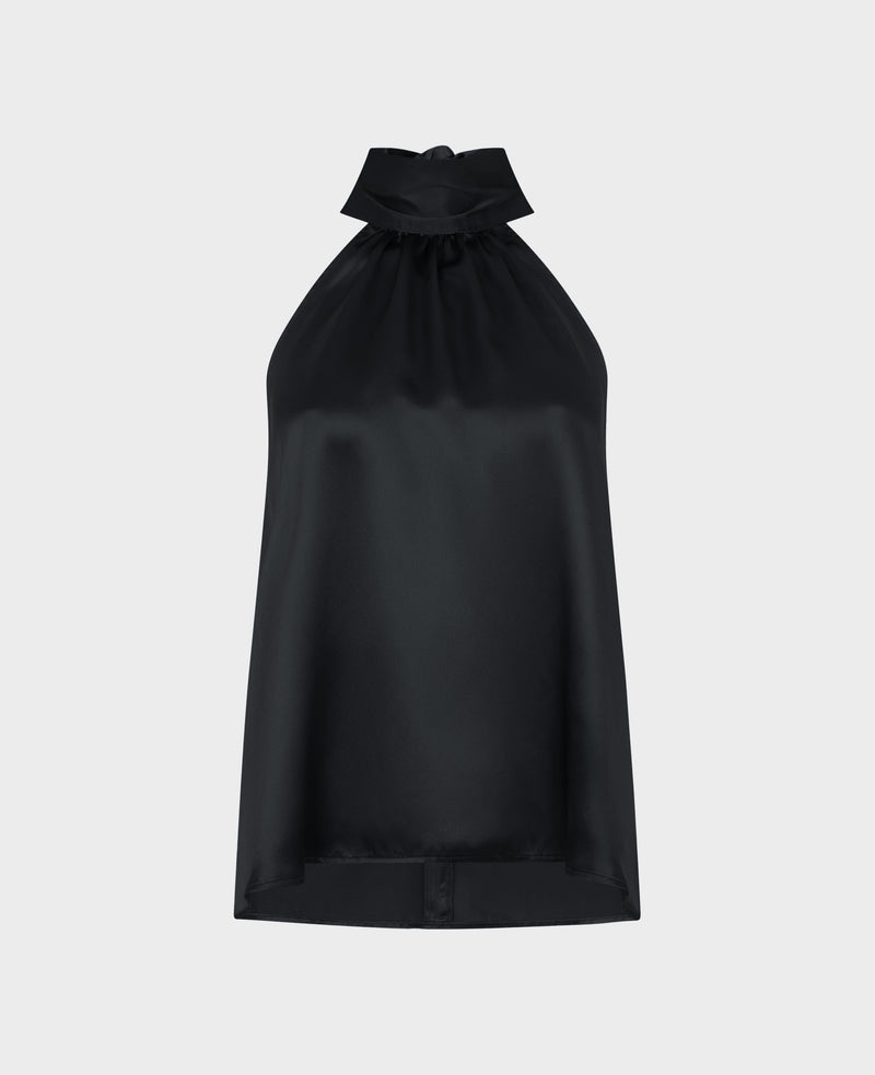 Gilli Silk Satin Tie Neck Blouse