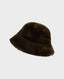 Shearling Reversible Bucket Hat In Khaki