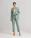 Jackie check single breasted tweed jacket in sea green, front view