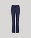 Olivia Wool Linen Slim Straight Fitted Trousers In Denim with zip, hook and bar closure.