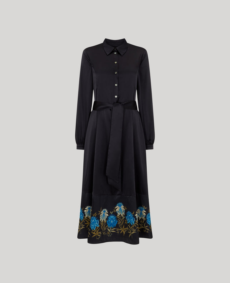Juliette Floral Silk Shirt Dress