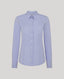 Emma Cotton long sleeved Fitted Shirt in blue with pointed collar and white buttons. 