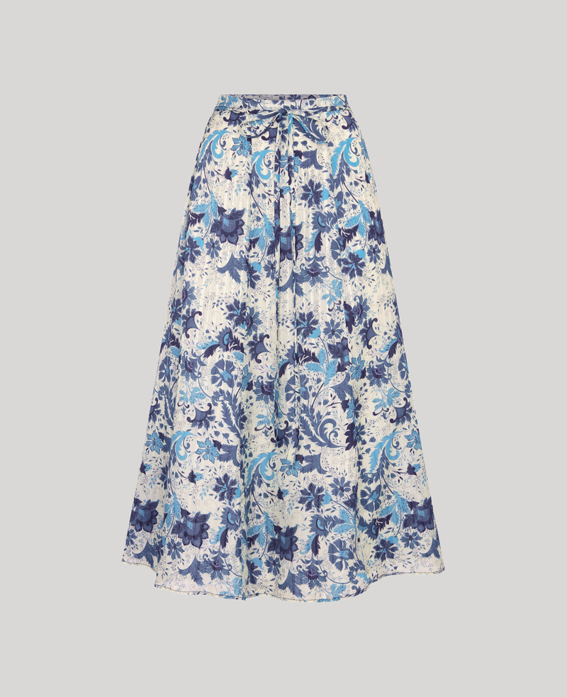 Ivy Silk Cotton Midi Skirt