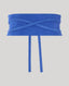  Suede Cummerbund in Electric Blueâ€”a 100% calf suede accessory designed to luxuriously accentuate the waistline, offering both practicality and style. Product shot front view.