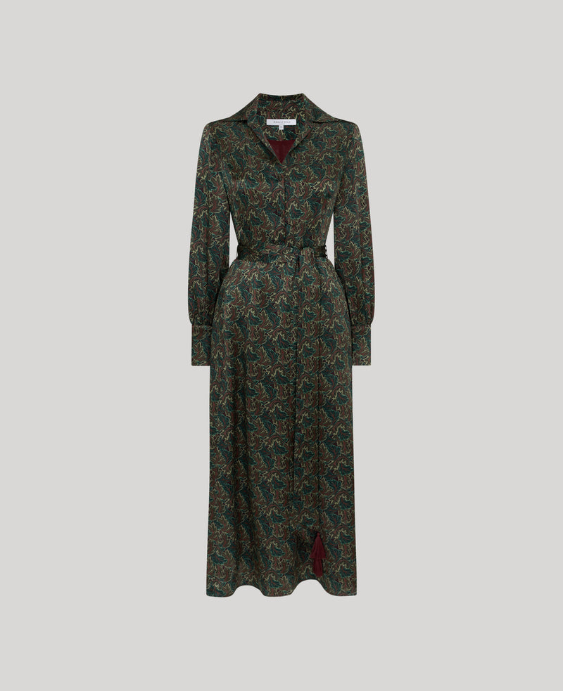 Hawthorn Silk Open Neck  Shirt Dress