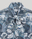Peacock Silk Fixed Tie Neck Blouse