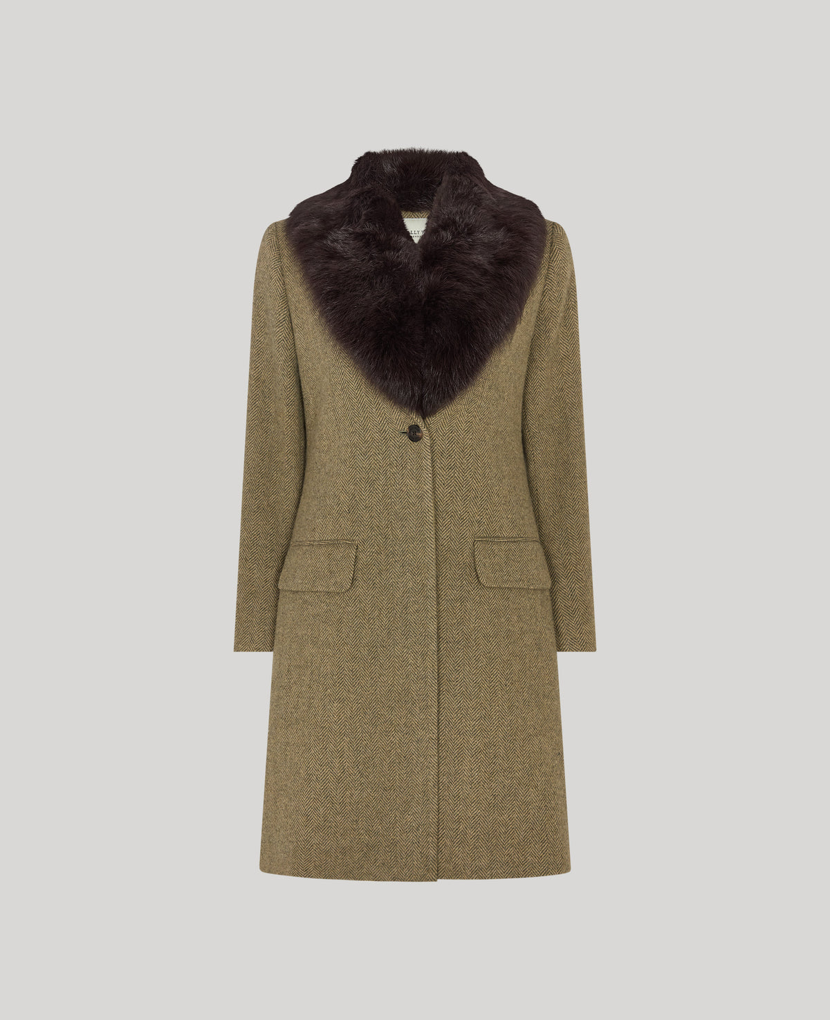 Katherine Lambswool Coat Detachable Fur Collar