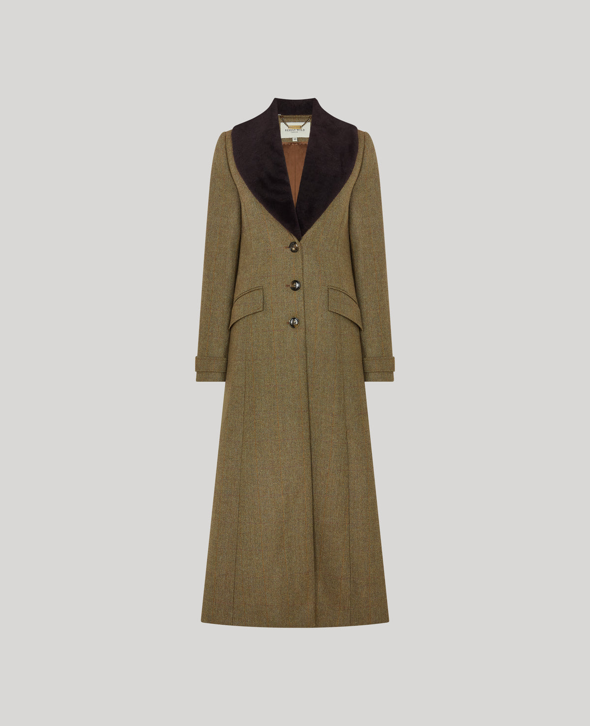 Kate Tweed Coat Toscana Shearling Fur Collar