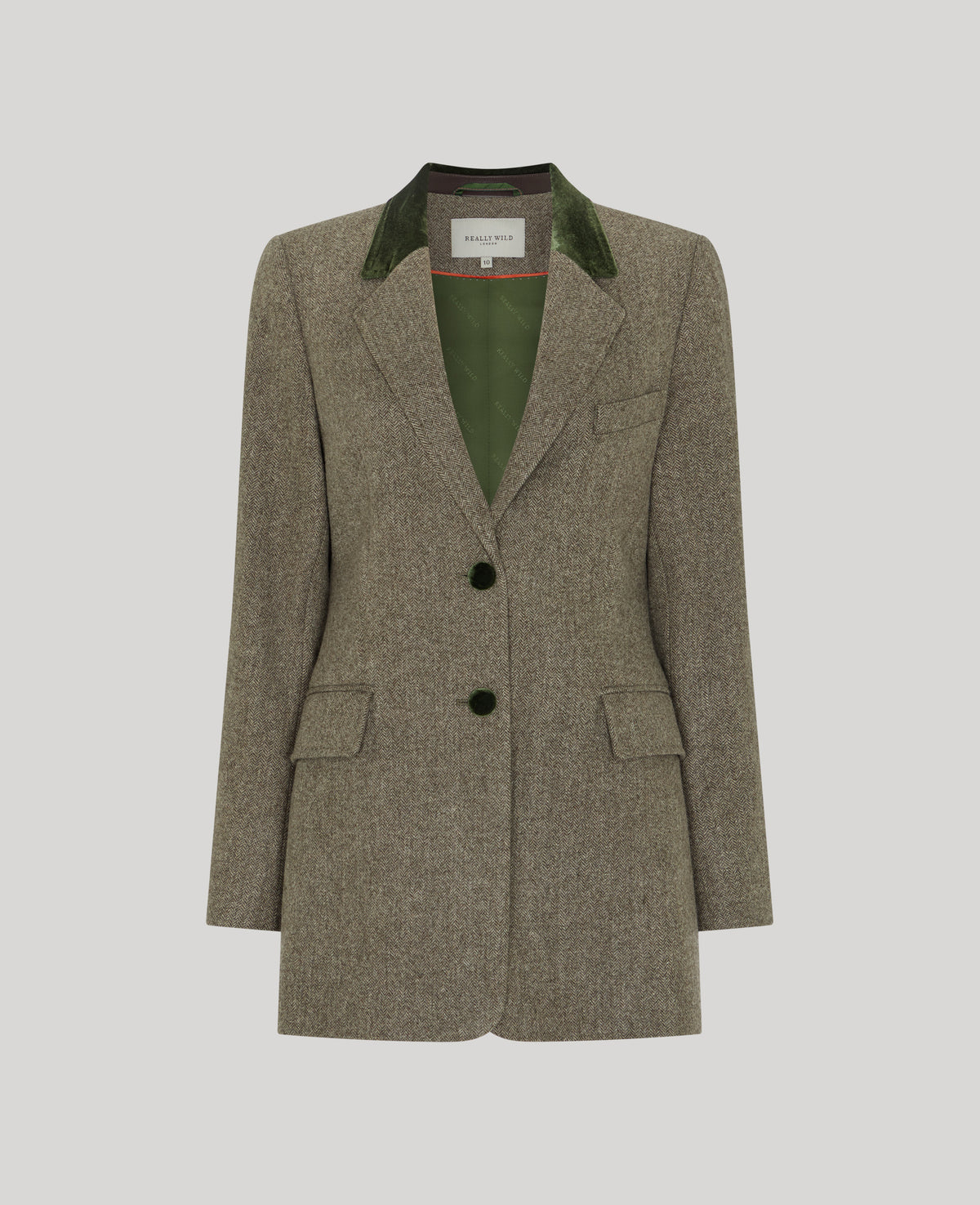 Belgravia Tweed Velvet Collar Tailored Jacket